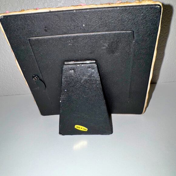 Hand Painted Pink Rose Resin Picture Frame | Shabby Cottage Floral Vintage Decor - Picture 7 of 9